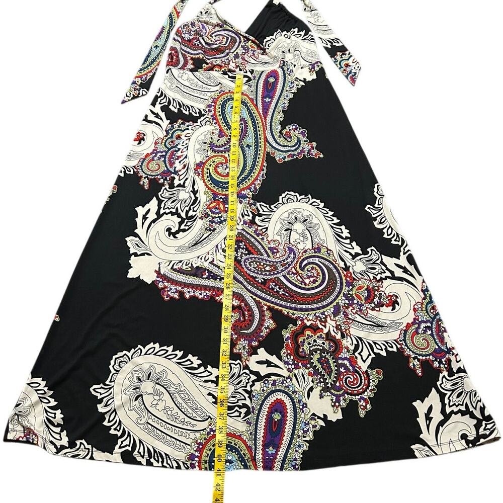 SNAP Women's XL Paisley Boho Halter Maxi Dress Multicolor Stretch Sleeveless - Picture 9 of 10